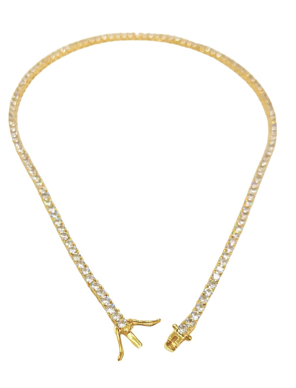 TENNIS 3MM ZIRCON NECKLACE GOLD PLATED