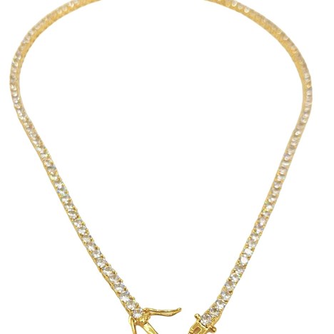 TENNIS ZIRCON NECKLACE GOLD PLATED