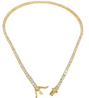 TENNIS 3MM ZIRCON NECKLACE GOLD PLATED