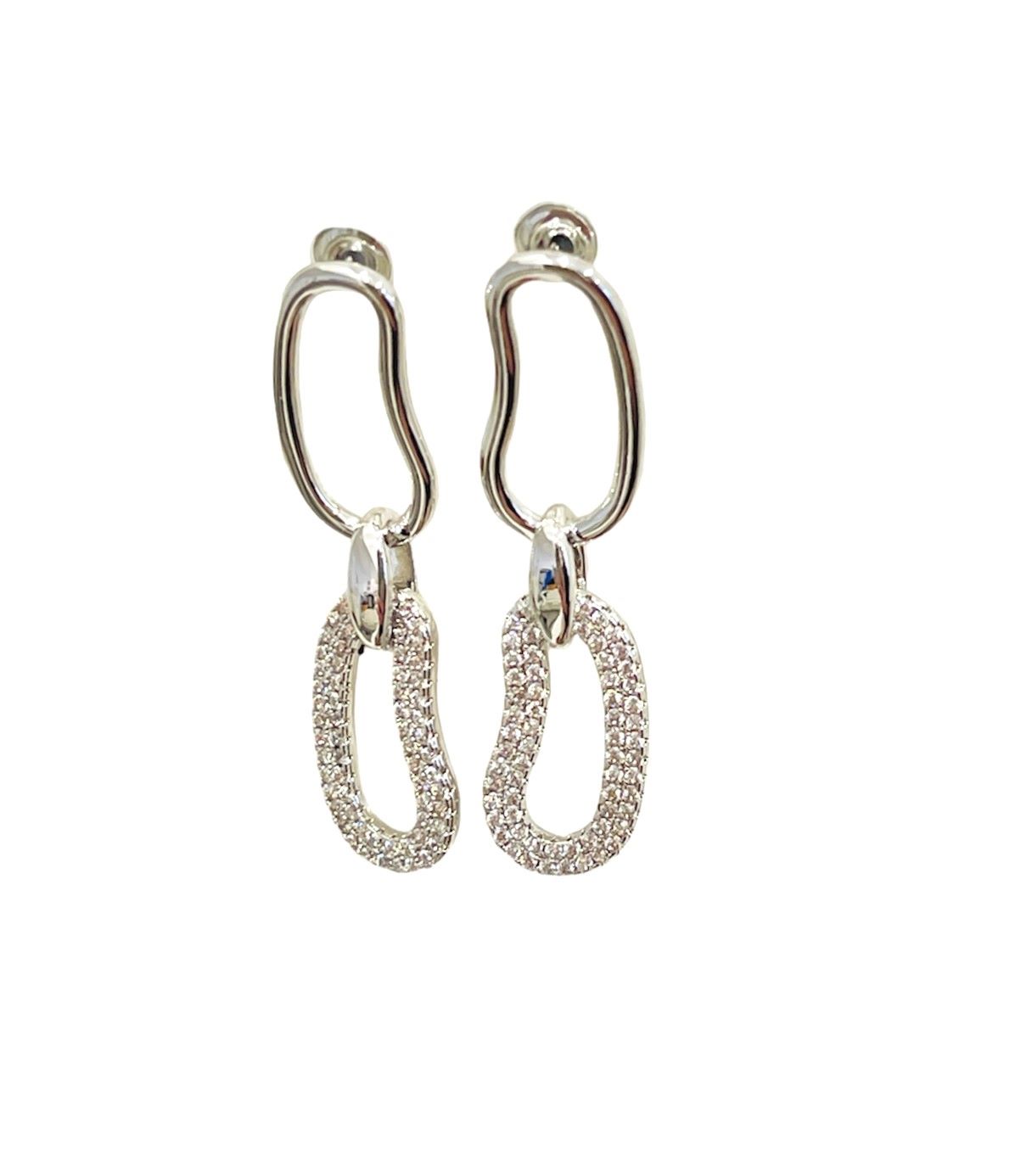 EARRING PLAIN WITH ZIRCON GOLD PLATED