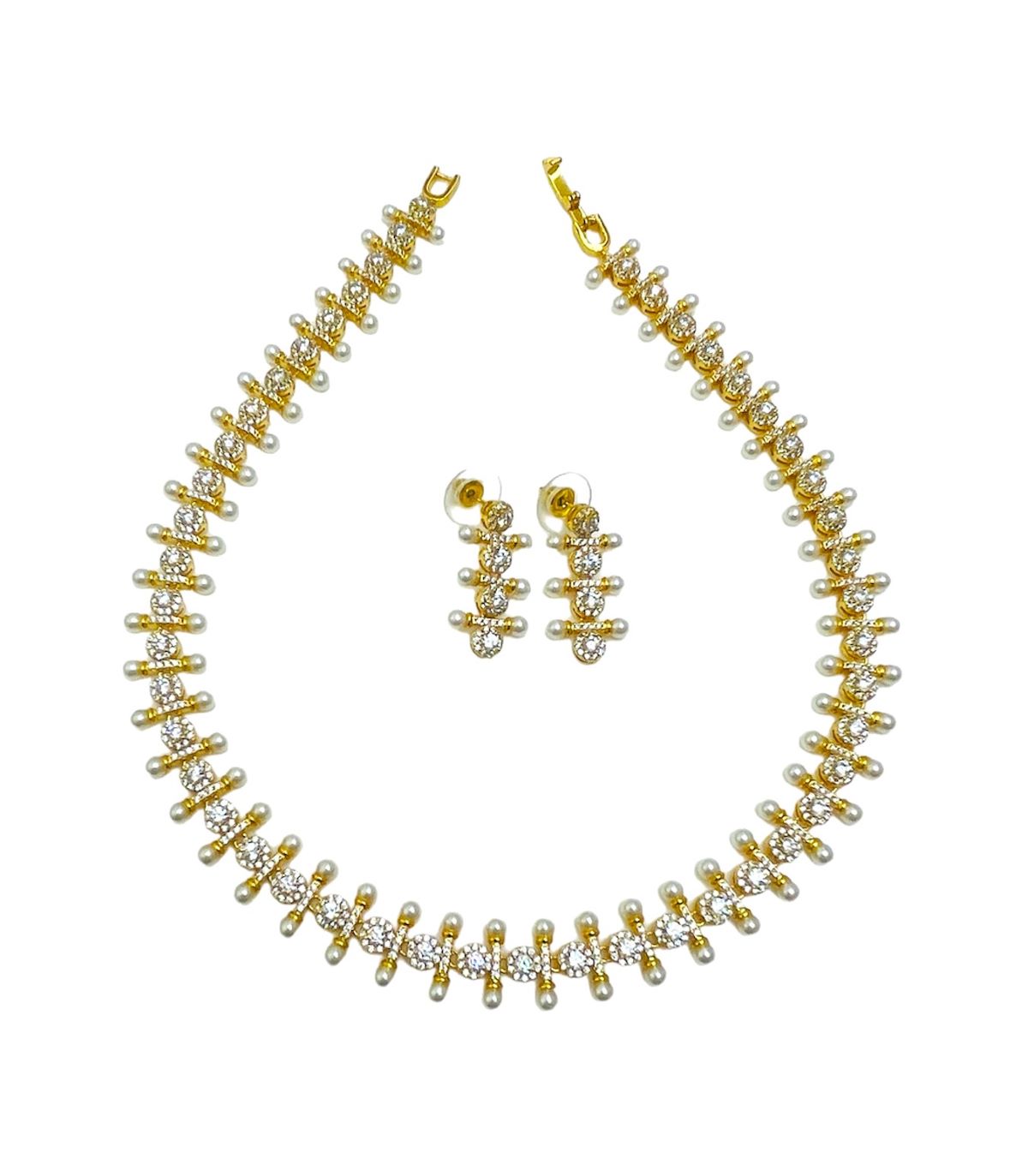 NECKLACE WITH EARRING SET SPOT PEARL