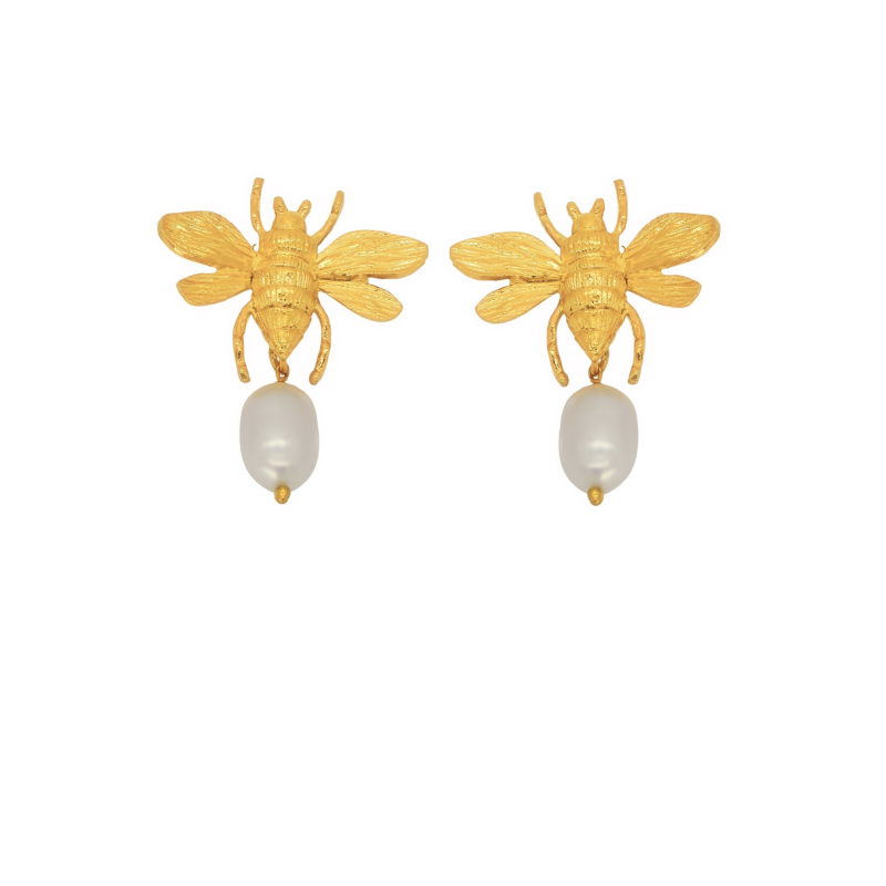 EARRING BEE WITH PEARL