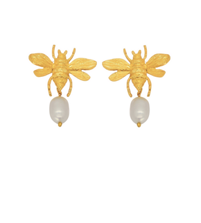 EARRING BEE WITH PEARL