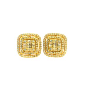 EARRING GOLD SQAURE WITH ZIRCON