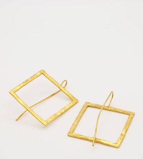 EARRING BRASS SQUARE