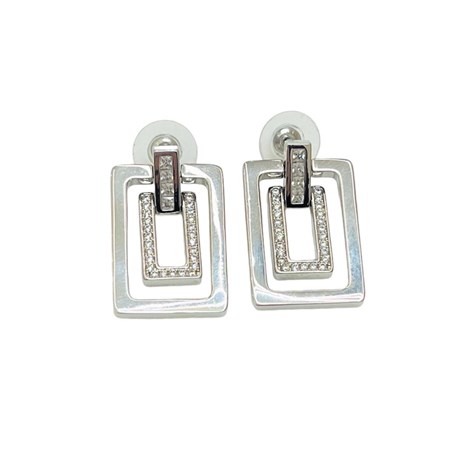 EARRING SQUARE LINKS WITH ZIRCON